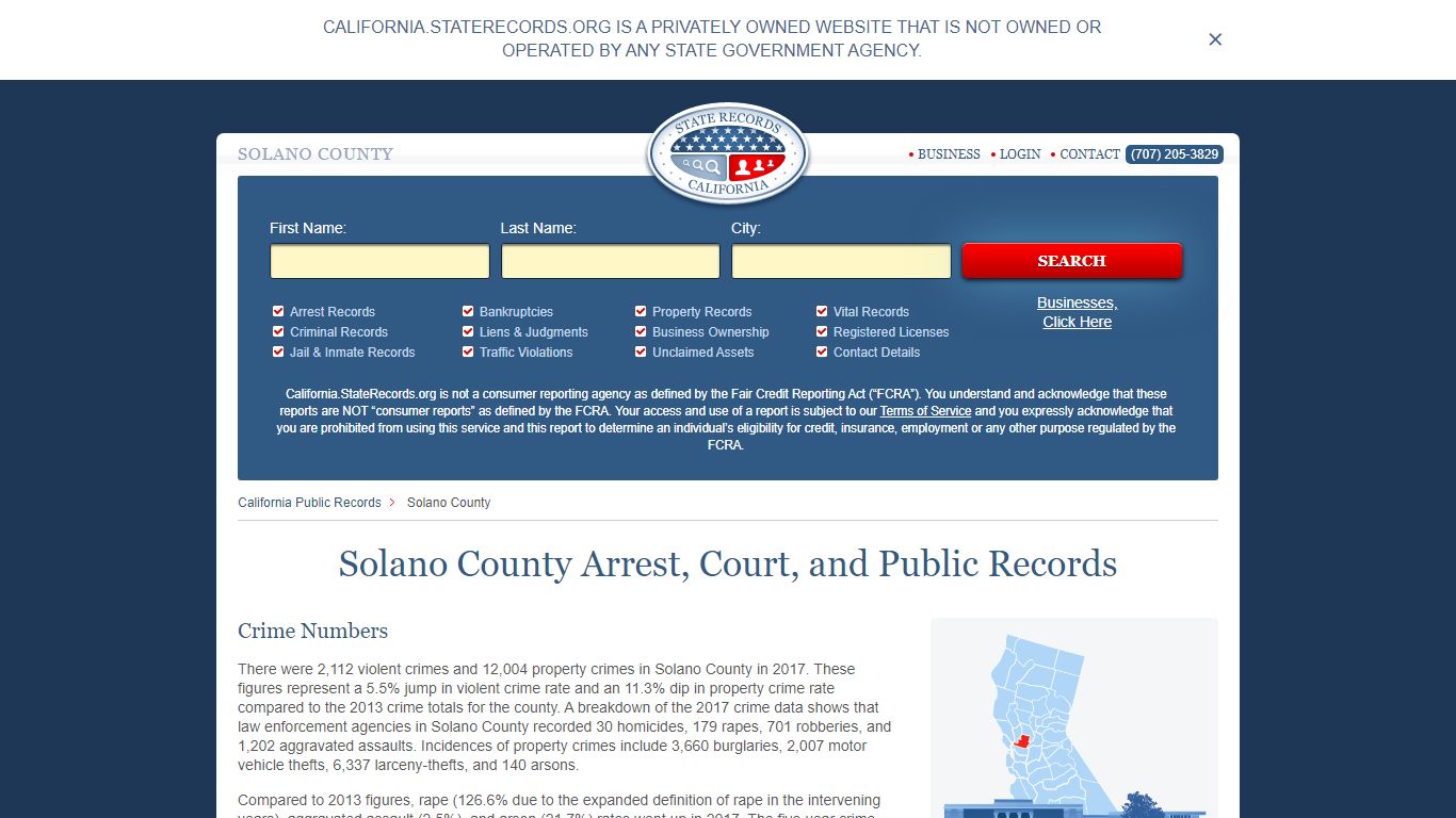 Solano County Arrest, Court, and Public Records